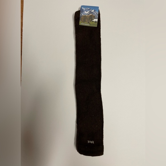 Yak wool blend thermal leg warmers over the knee dark brown - Picture 2 of 6